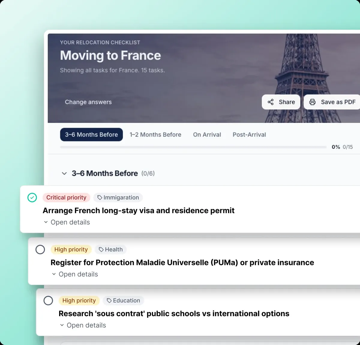 Expatica Relocator — Moving to France checklist preview