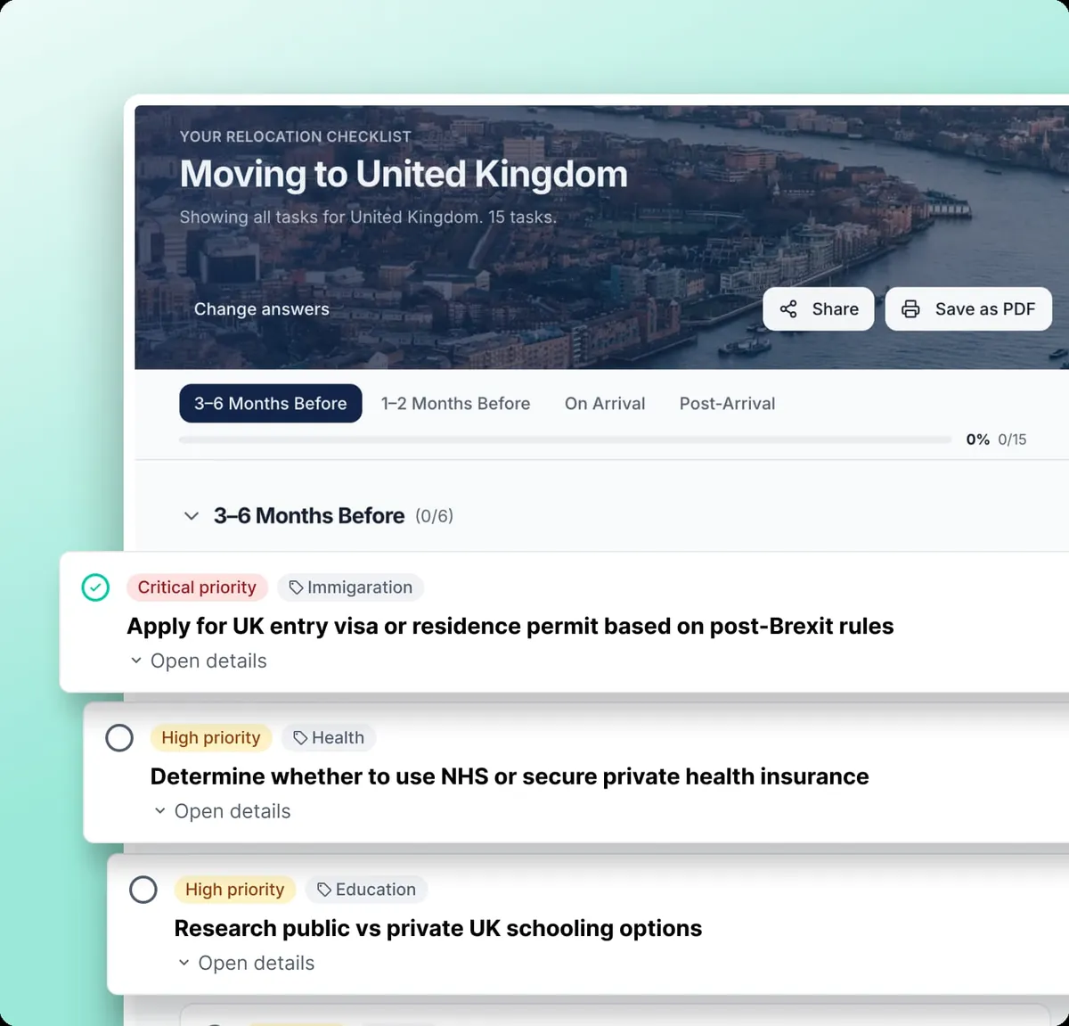 Expatica Relocator — Moving to the United Kingdom checklist preview